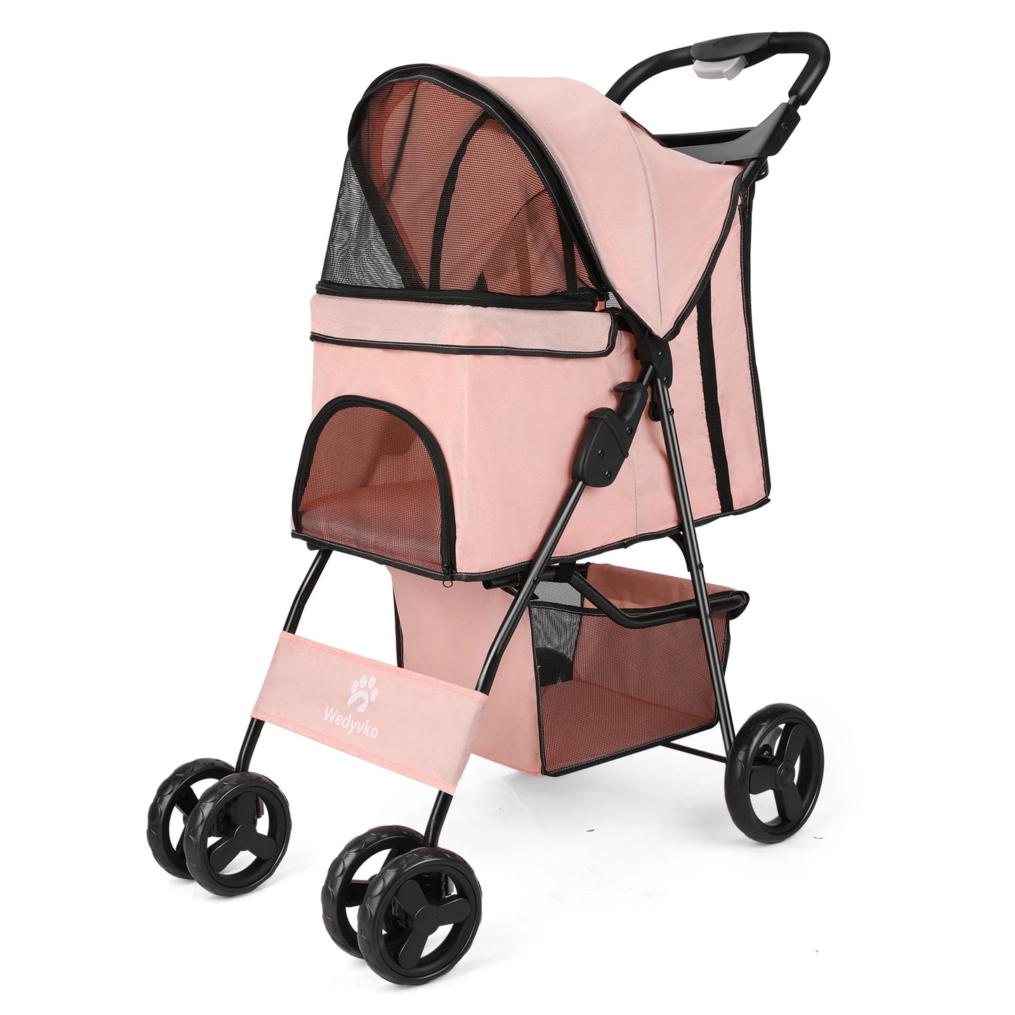 Lightweight Outdoor Pet Stroller – Foldable Breathable Dog & Cat Travel Pram with Universal Wheels