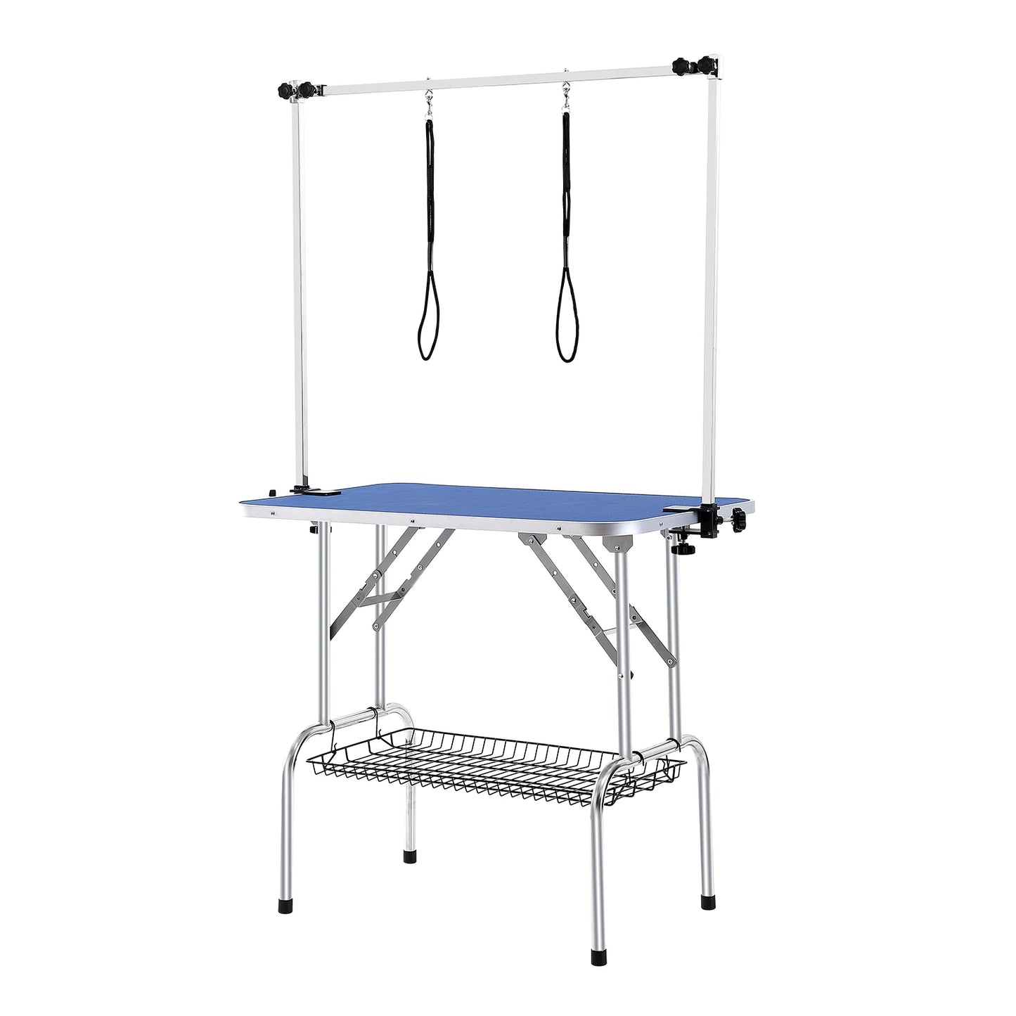 SucceBuy Pet Grooming Table – Foldable Dog Grooming Station with Dual Arms & Clamp for Small and Medium Pets