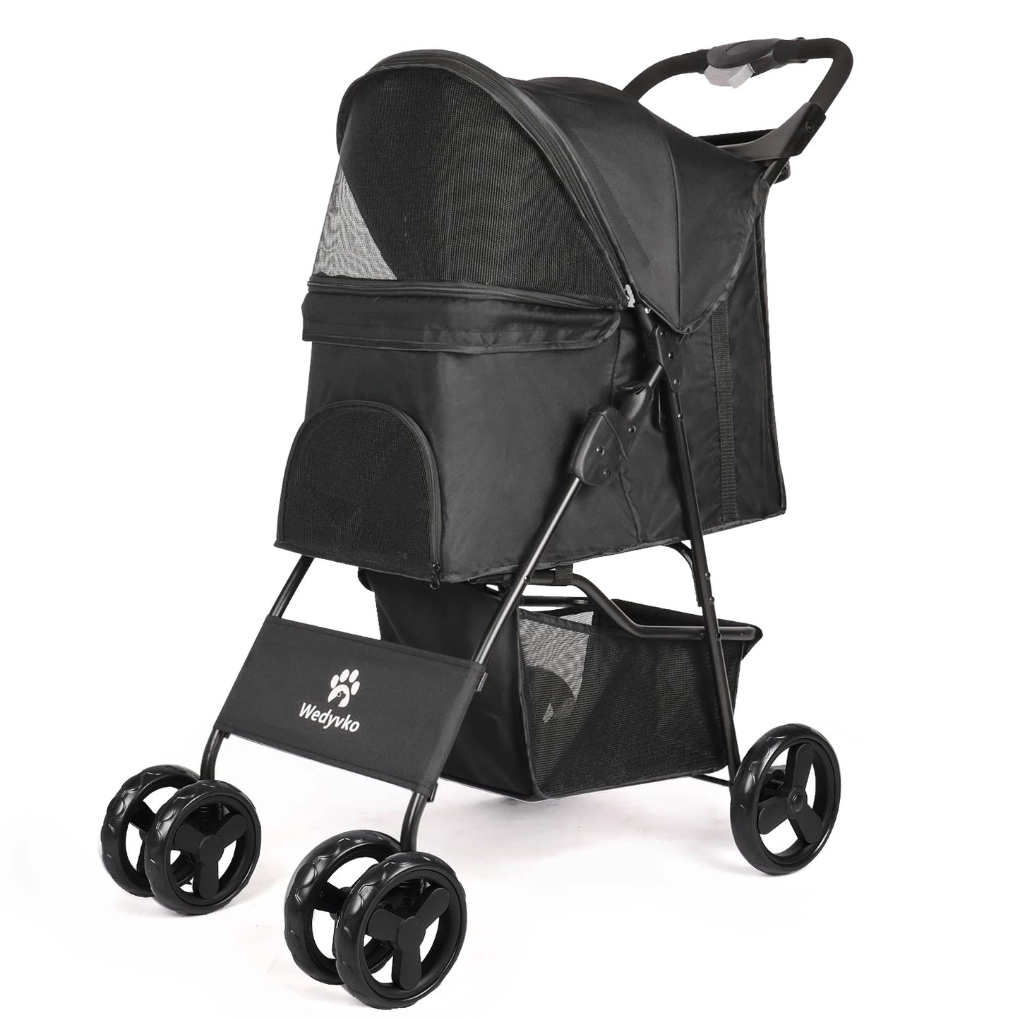 Lightweight Outdoor Pet Stroller – Foldable Breathable Dog & Cat Travel Pram with Universal Wheels