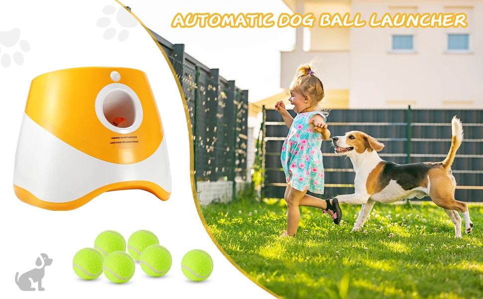 Automatic Dog Ball Launcher – Interactive Tennis Throwing Machine with USB Rechargeable Catapult for Fun Pet Play