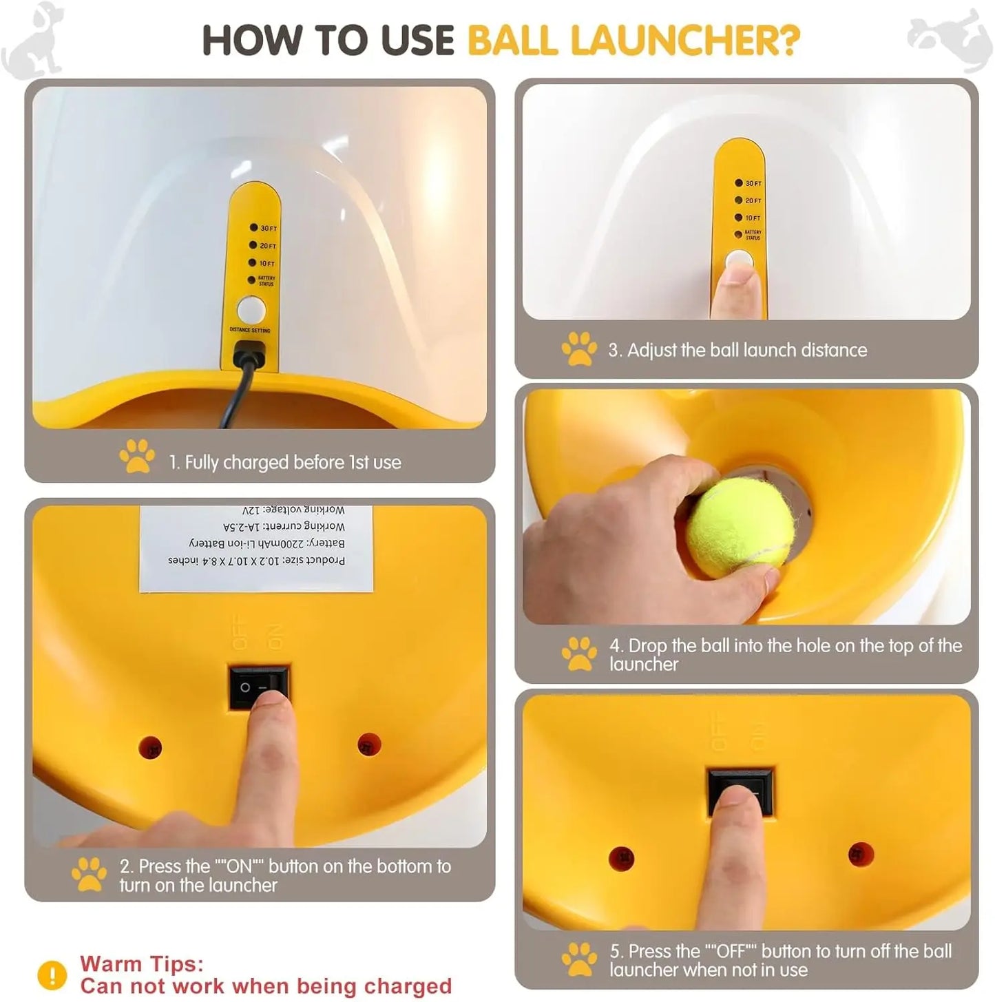 Automatic Dog Ball Launcher – Interactive Tennis Throwing Machine with USB Rechargeable Catapult for Fun Pet Play