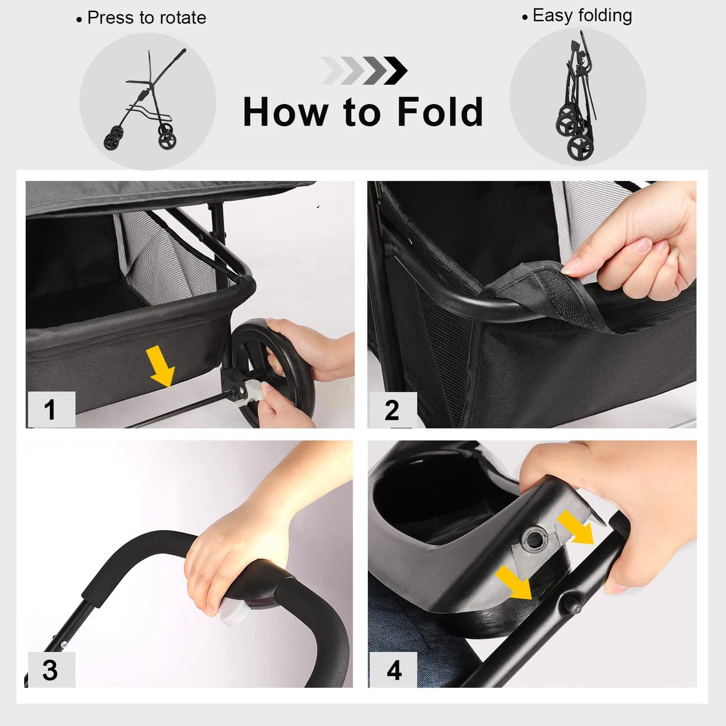 Lightweight Outdoor Pet Stroller – Foldable Breathable Dog & Cat Travel Pram with Universal Wheels