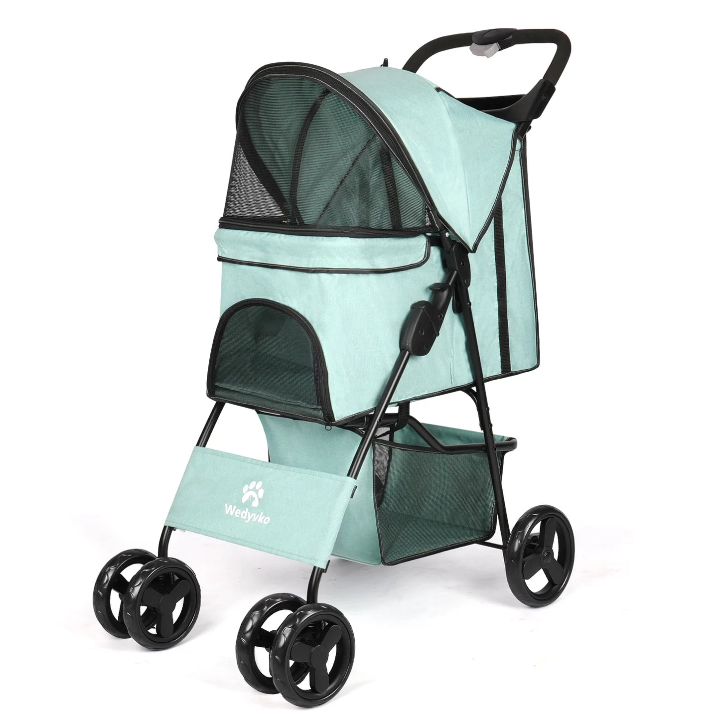 Lightweight Outdoor Pet Stroller – Foldable Breathable Dog & Cat Travel Pram with Universal Wheels