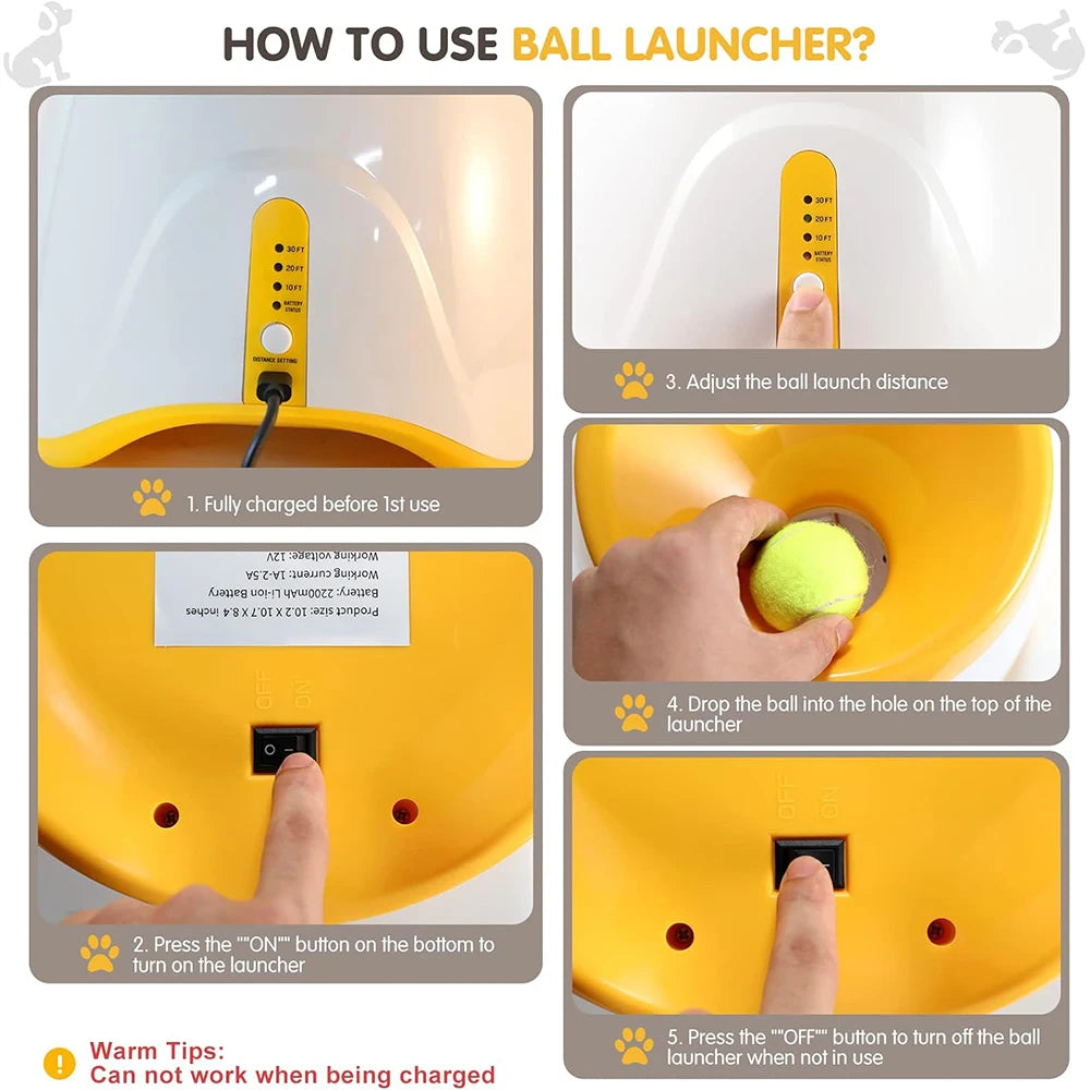 Automatic Dog Ball Launcher – Interactive Tennis Throwing Machine with USB Rechargeable Catapult for Fun Pet Play