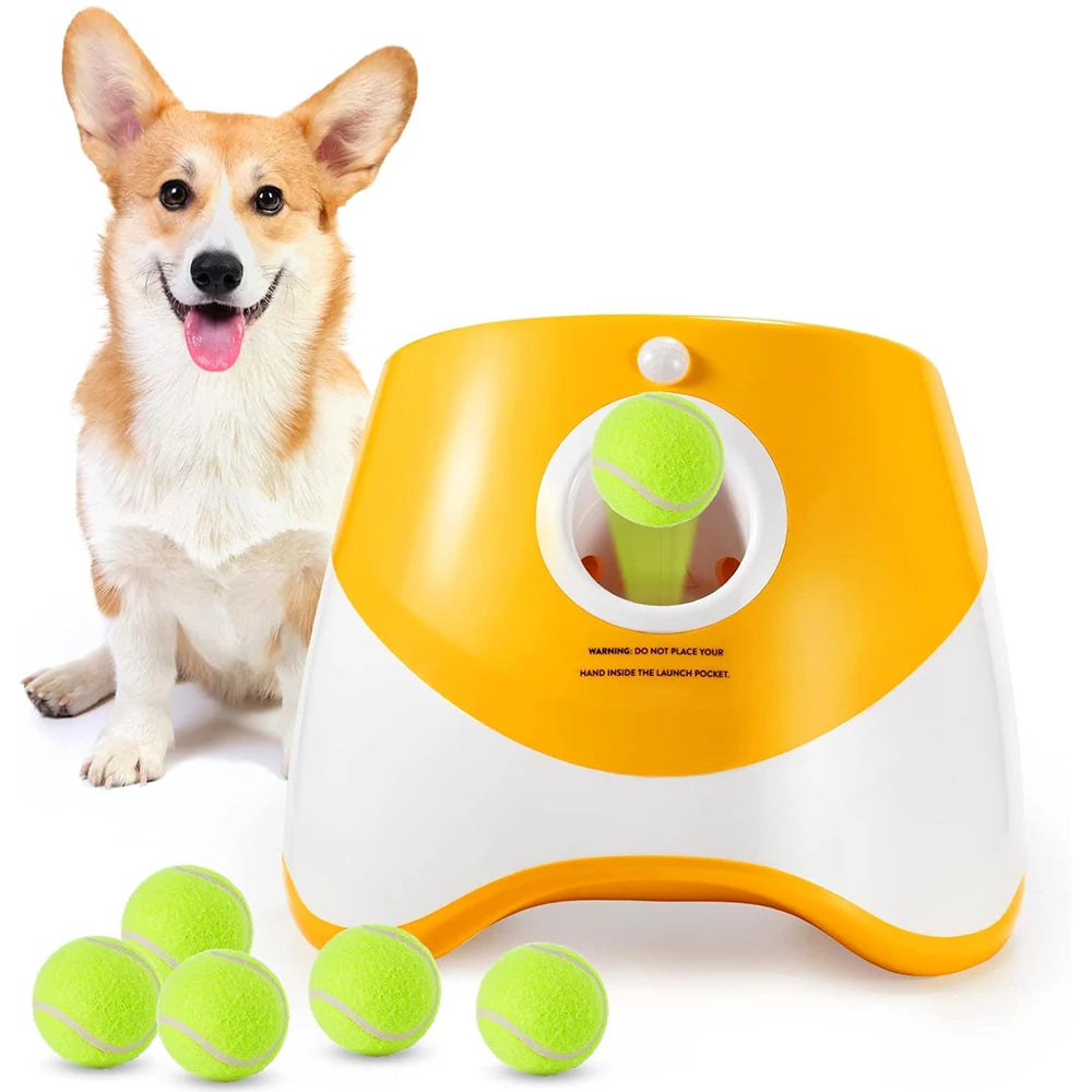 Automatic Dog Ball Launcher – Interactive Tennis Throwing Machine with USB Rechargeable Catapult for Fun Pet Play